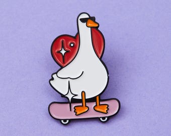Skater Goose Enamel Pin
