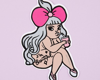 I’m Beautiful Vinyl Sticker – Body Positive, Self-Love Laptop & Water Bottle Decal
