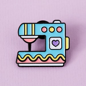 Cute pastel Sewing Machine Enamel Pin // Crafty Gift Lapel Pin Badge //Dressmaking badge // Sewing pin by Punky Pins