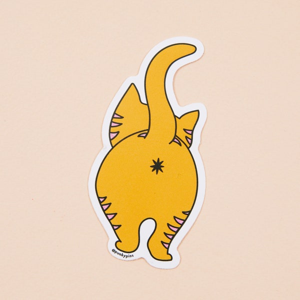 Ginger Cat Vinyl Sticker // laptop sticker // decal