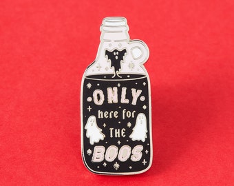 Only Here for the Boos Enamel Pin // Spoopy Halloween Lapel Pin Badge Brooch