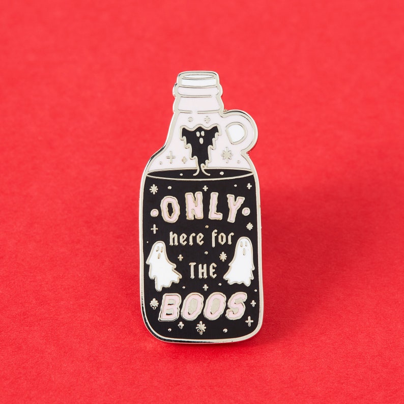 Only Here for the Boos Enamel Pin // Spoopy Halloween Lapel Pin Badge Brooch image 1