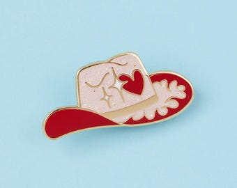 Cowboy Hat Glitter Enamel Pin