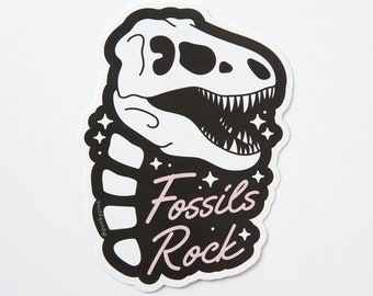 Fossils Rock Vinyl Sticker // Vinyl sticker, cute stationery, planner stickers, laptop/macbook sticker decal // Punky Pins