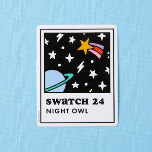 Night Owl Swatch Vinyl Sticker // laptop sticker // decal