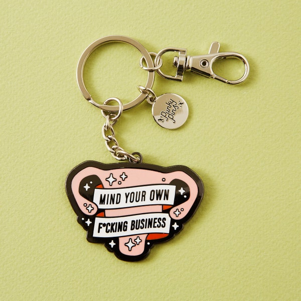 Mind Your Own F*k*g Business Uterus Enamel Keyring // Feminist Key Chain // Illustration // Feminist gift // Reproductive Rights