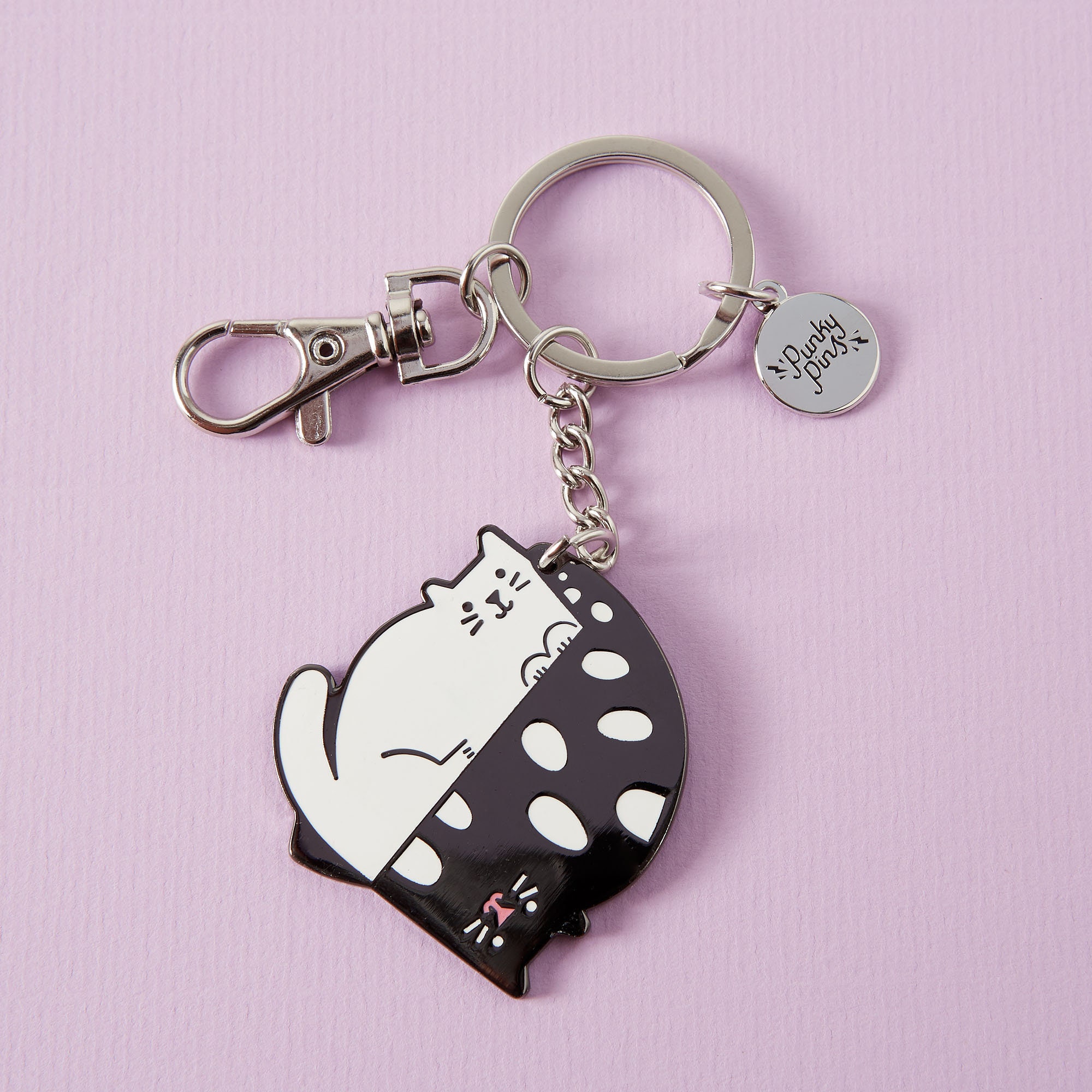 Ying & Yang Cats Enamel Keyring // Cat Lover Key Ring/chain // Keychain ...
