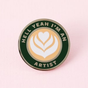 Coffee Artist Enamel Pin - Punky Pins // pin badge, badges, Funny pins, Cute Pins in the UK