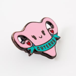 Cuterus Enamel Pin // Cuterus pin, lapel pin, uterus feminist badge image 2