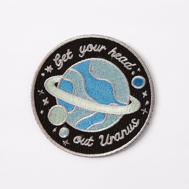 Applique Get Your Head Out Uranus Embroidered Iron On Patch Jacket Patch Feminist Sew On Patch Punky Pins