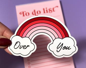 Over You Regenbogen Vinyl Aufkleber - Laptop & Journal Aufkleber