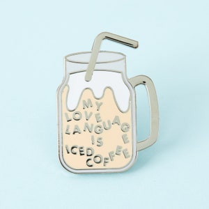 Iced Coffee Enamel Pin - Punky Pins // pin badge, badges, Funny pins, Cute Pins in the UK
