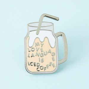 Iced Coffee Enamel Pin Punky Pins // pin badge, badges, Funny pins, Cute Pins in the UK image 1