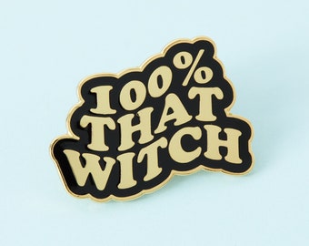 100% That Witch Enamel Pin - Punky Pins // pin badge, distintivi, spille divertenti, spille carine nel Regno Unito