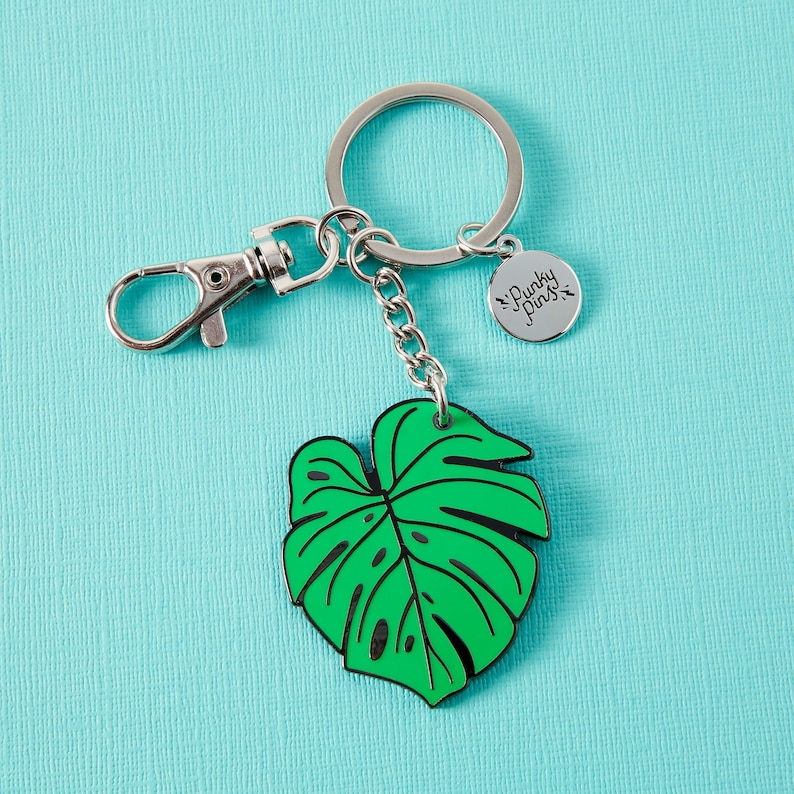 Monstera Leaf Keyring // Cheese Plant Key Ring/ Key Chain // Etsy