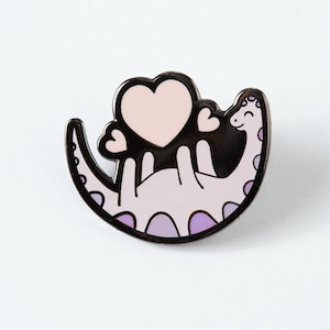 Dinosaur Love Emaille Pin / / Kawaii niedliche Brachiosaurus Pastell Dinosaurier Dino Anstecknadel Brosche / / Punky Pins