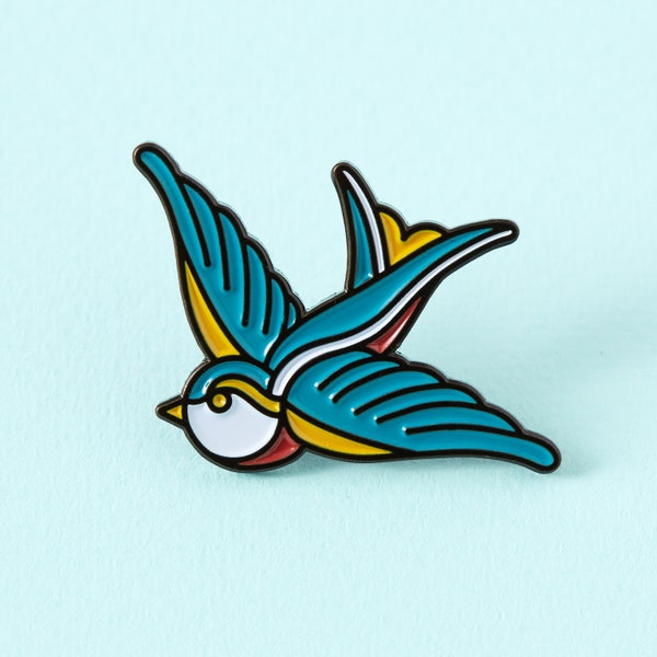 Swallow tattoo Enamel Pin // Pin Badge // Punky Pins