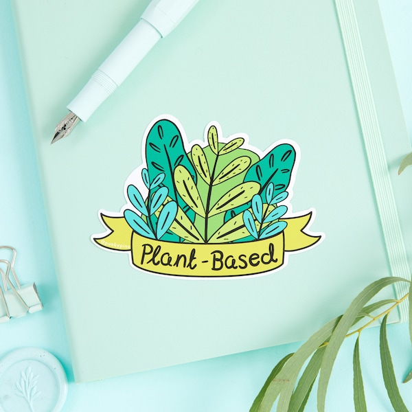 Plant Based Vinyl Sticker // Laptop stickers // Die cut vegan sticker, plant lover, Veganuary gift