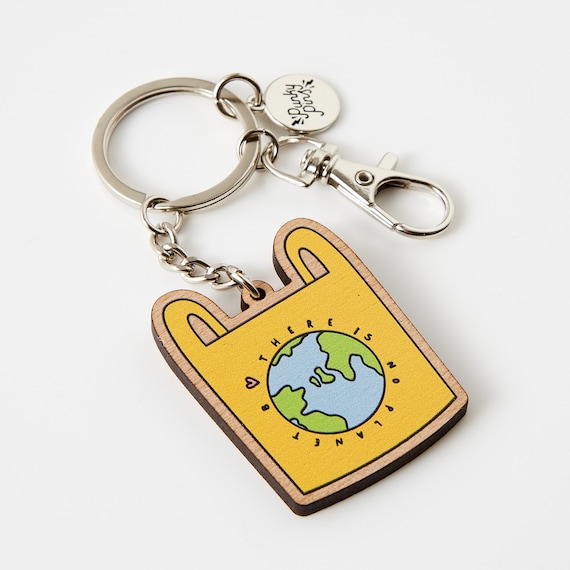 No Planet B Wooden Eco Keyring // Key Chain // Eco Friendly