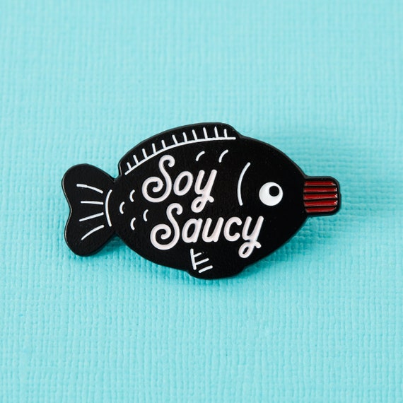 Soy Saucy Enamel Pin - Punky Pins // pin badge, badges, Funny pins, Cute Pins in the UK