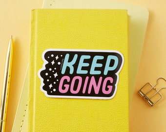 Keep Going Vinyl Sticker // Motivational Laptop sticker // Positive thinking sticker // Typography vinyl decal