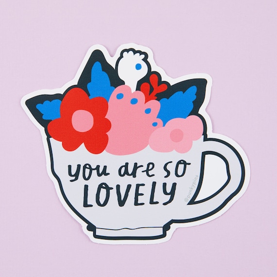 Teacup Cute Aesthetic Vinyl Sticker 