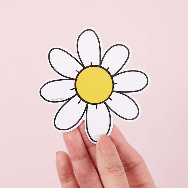 Naklejka winylowa Daisy // Naklejki na laptopa // Wycinane