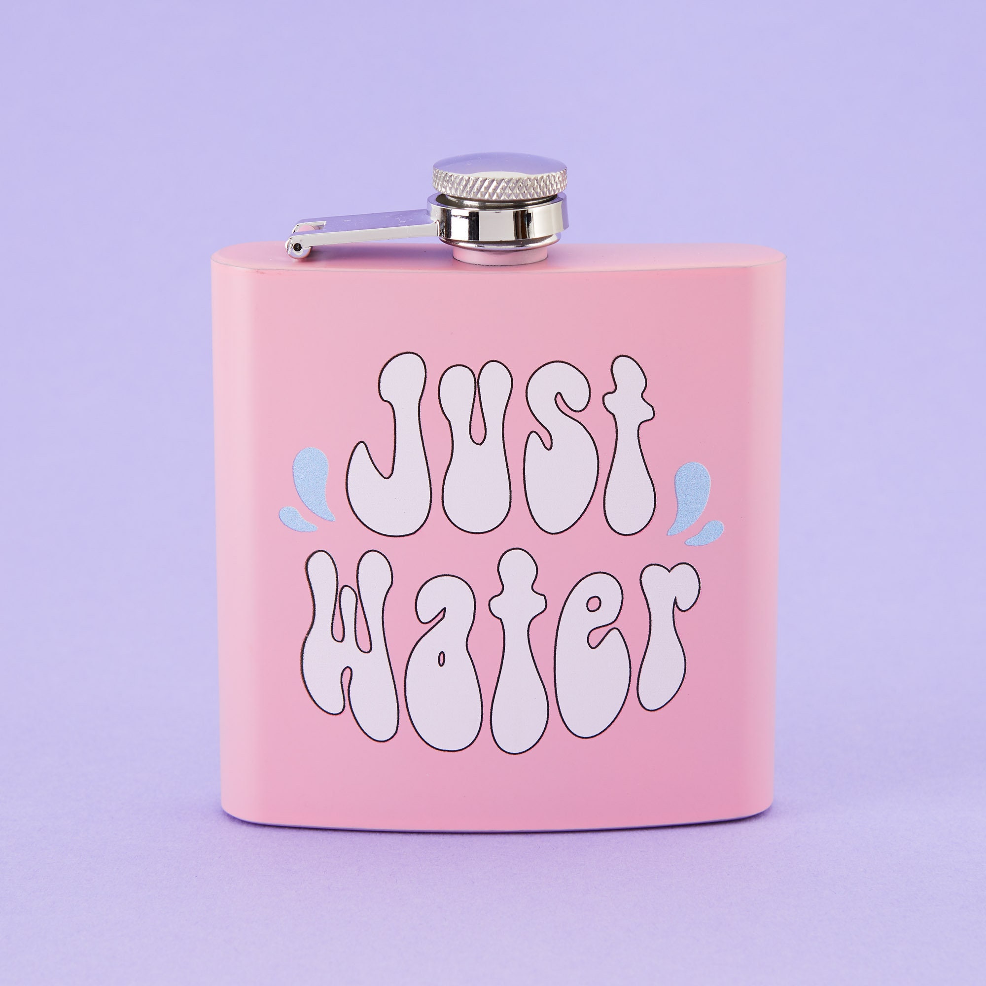 Just Water GRADE A SECOND Stainless Steel Hip Flask Pink // Cute