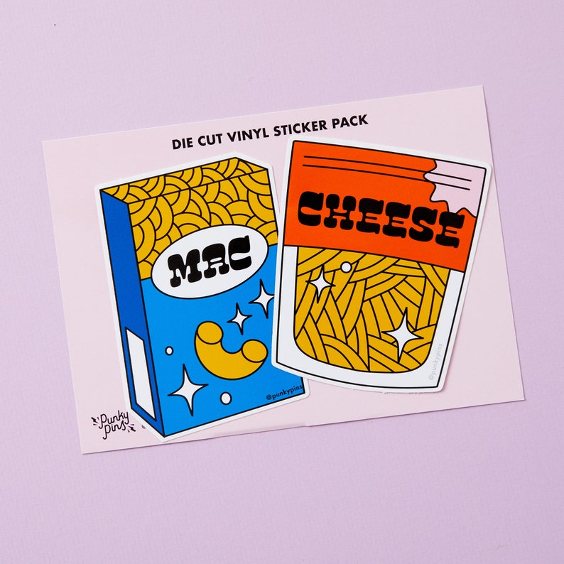 Spr Sticker Mac & Cheese 2x Vinyl Sticker Pack – Food Laptop and Journal Decals - Etsy