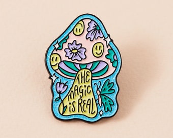 Magic Mushroom Enamel Pin // Lapel Pin Badge Brooch // Psychedelic mushroom pin