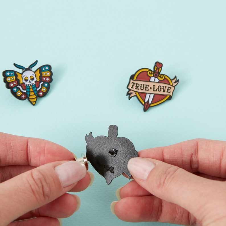 Secure Locking Pin Back // Deluxe Locking Pin Back // Locking Etsy