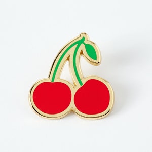 Cherry Hard Enamel Pin // Fruit/Fruity Lapel Pin Badge // Punky Pins