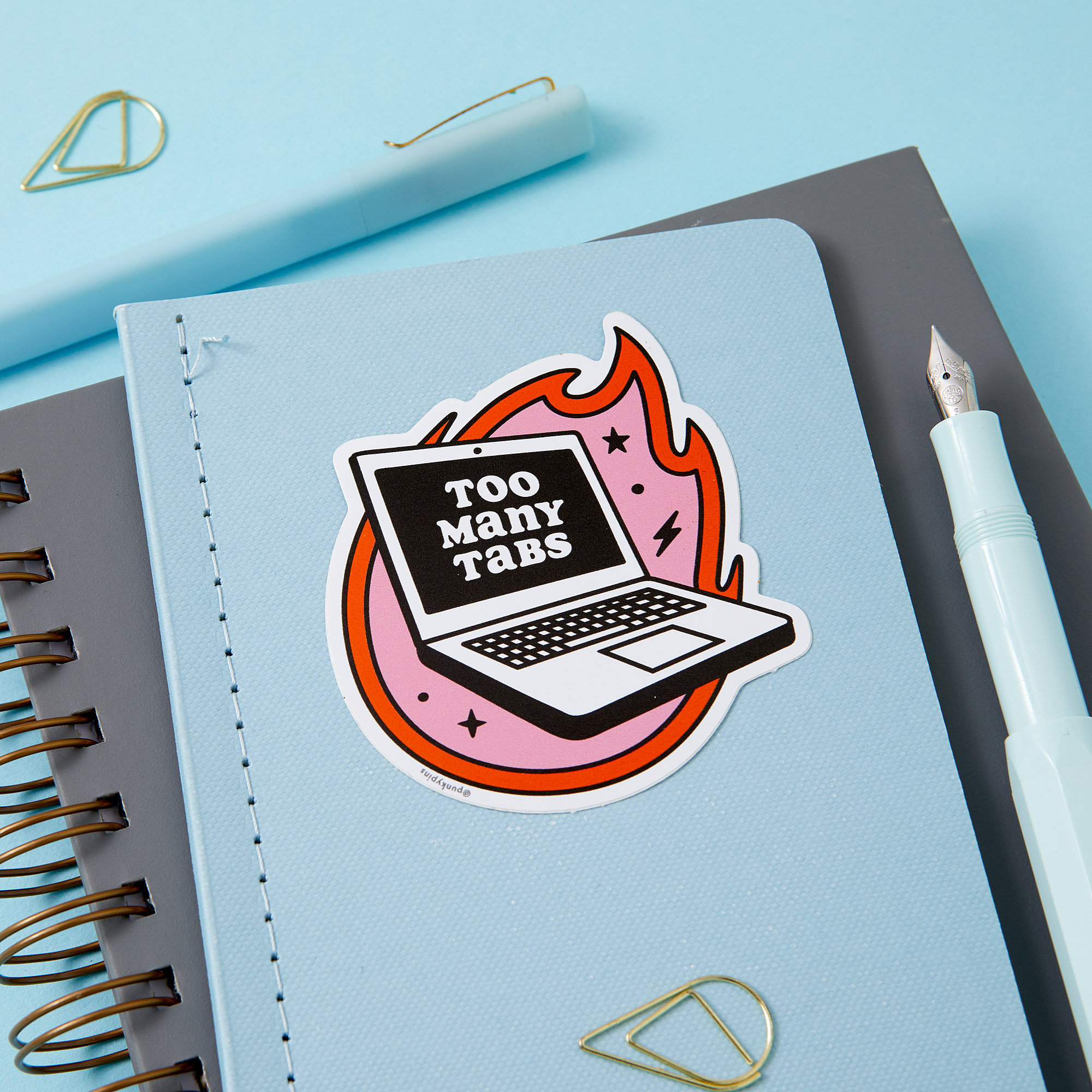 Silly Computer Decals Too many tabs Vinyl Sticker – Funny Laptop Decal for Multi‐taskers ...