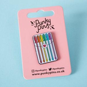 Stationery Gel Pens Enamel Pin // Stationery, Kawaii, Pens, Bujo image 2