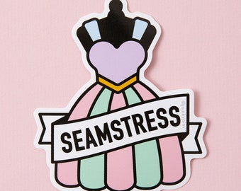 Seamstress Large Vinyl Sticker // Funny Laptop sticker // Swears sticker // vinyl decal