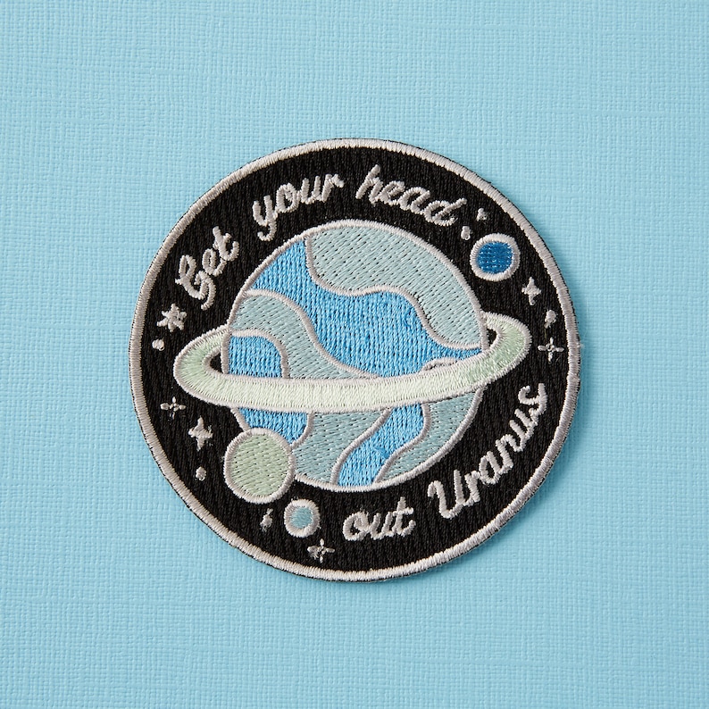 Applique Get Your Head Out Uranus Embroidered Iron On Patch Jacket Patch Feminist Sew On Patch Punky Pins