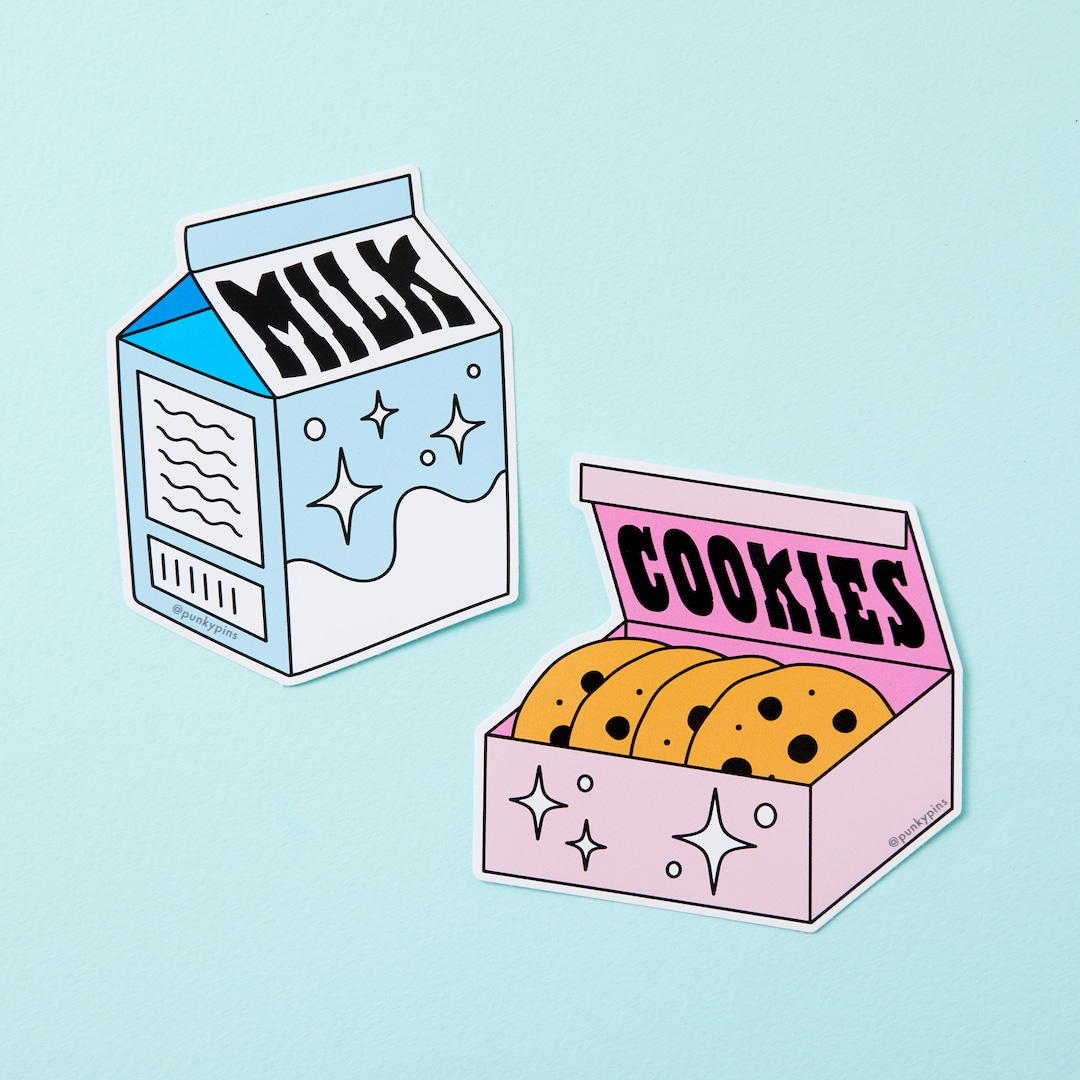 Milk & Cookies 2x Vinyl Sticker Pack – Food/drink Laptop and Water ...