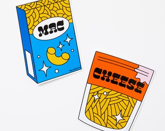 Mac & Cheese 2x Vinyl Sticker Pack – Food Laptop and Journal