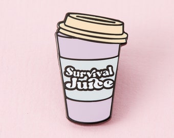 Survival Juice Enamel Pin - Punky Pins // pin badge, distintivi, spille divertenti, spille carine nel Regno Unito