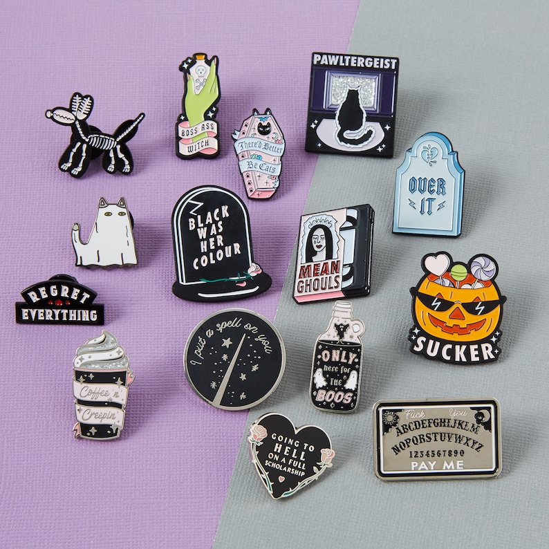 Only Here for the Boos Enamel Pin // Spoopy Halloween Lapel Pin Badge Brooch image 2