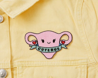 Cuterus Uterus Iron-on Patch // Embroidered badge // jacket patch // Back patch