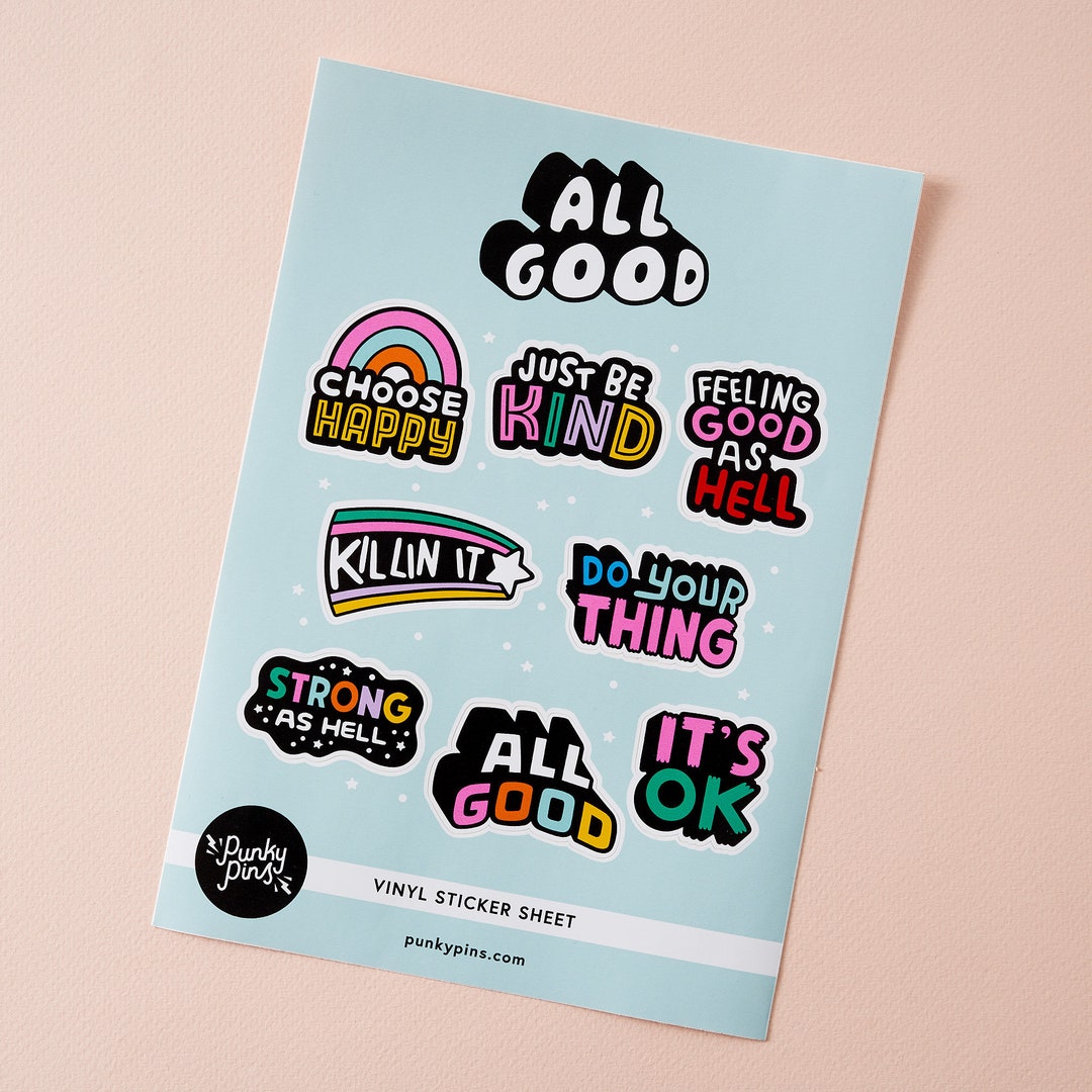 All Good Sticker Sheet A5 // Planner Stickers // Illustration Stickers ...