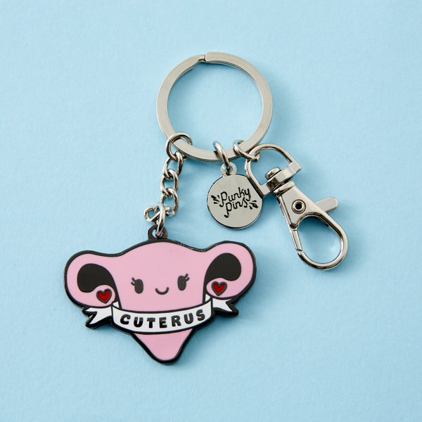 Cuterus Uterus Enamel Keyring/Keychains // Key Ring, Key Chain