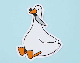 Stabby Goose Vinyl Sticker