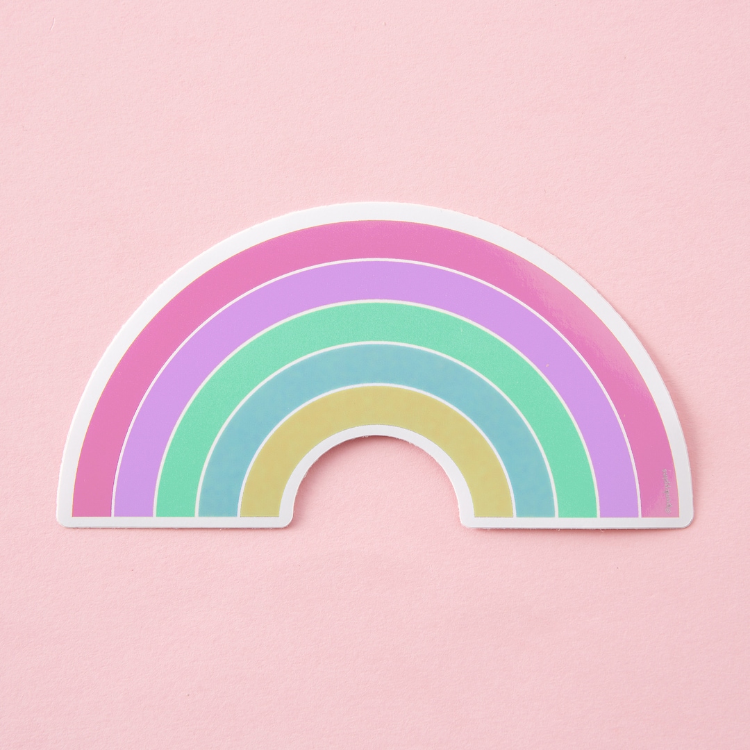 Pastel Rainbow Large Vinyl Sticker – Vibrant Laptop & Journal Decal - Etsy