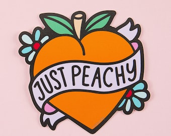 Vinylsticker Just Peachy — sticker Flower Peach voor laptop en bidon
