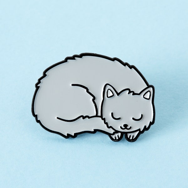 Grey Cat Enamel Pin - Punky Pins // Cute Cat Pin