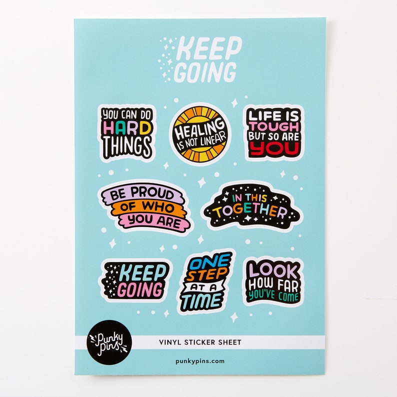 Keep Going Sticker Sheet A5 // Planner Stickers // Motivational ...