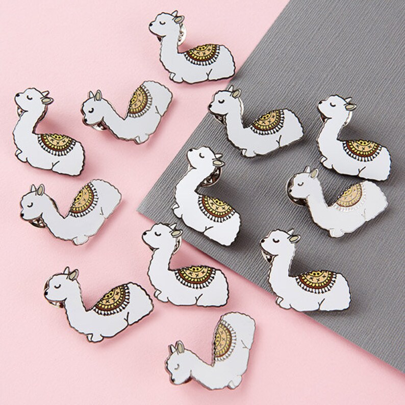 Baby Llama Enamel Pin with rubber back cute pins animal Etsy