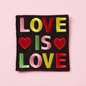 Love Is Love Embroidered Iron On Patch // Customise, applique patch,